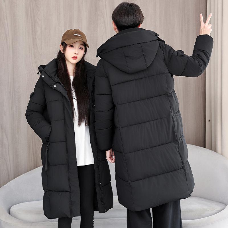 Winter Couple's New Cotton-padded Jacket, Loose Cotton-padded Jacket for Men and Women, Thickened Medium and Long Cold-proof Cotton-padded