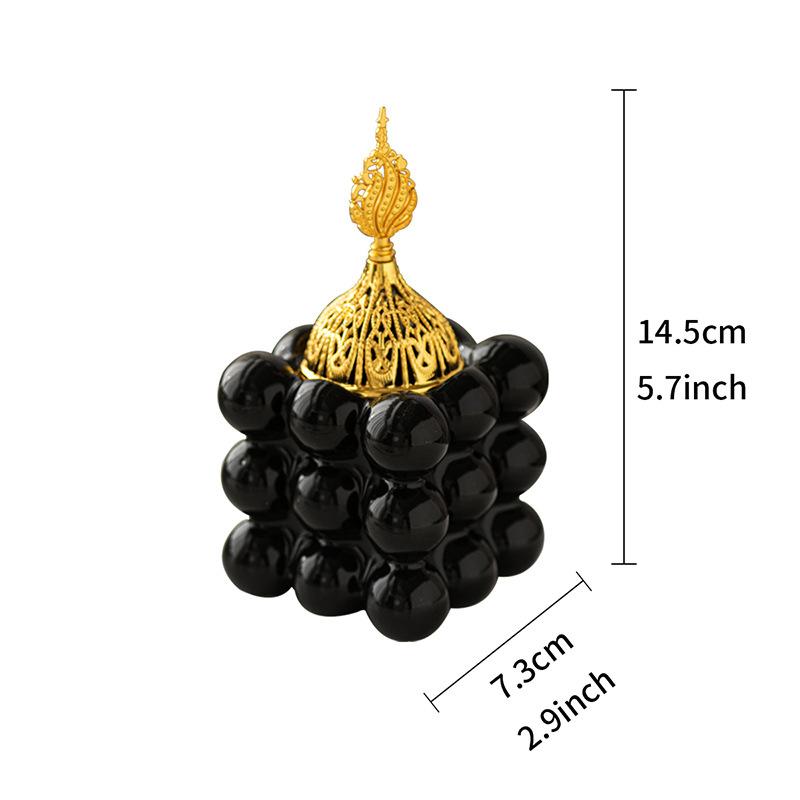 1pc Luxury Gold Arabic Aroma Burner Ceramics Incense Burner Aromatherapy Middle East Inspired Decor for Home Yoga Garden Camping