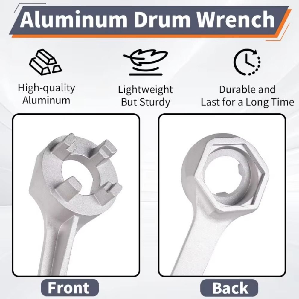 Aluminum Bung Wrench Multipurpose Drum Cap Wrench Barrel Opener Tool 2 and 3/4 inch Bung Caps