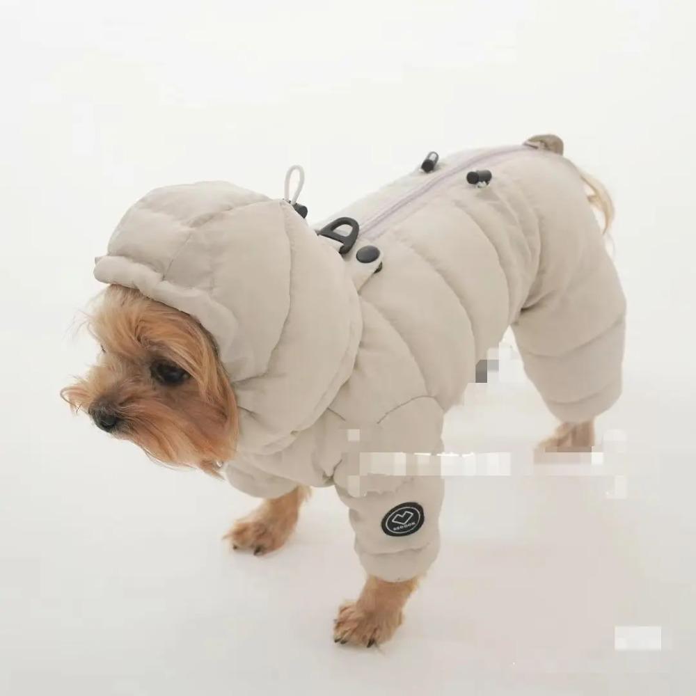 Korean Teddy Poodle Small Dog Pet Dog Winter Clothes Four Legged Coat Thick Down Cotton Jacket for Warmth and Cold Protection