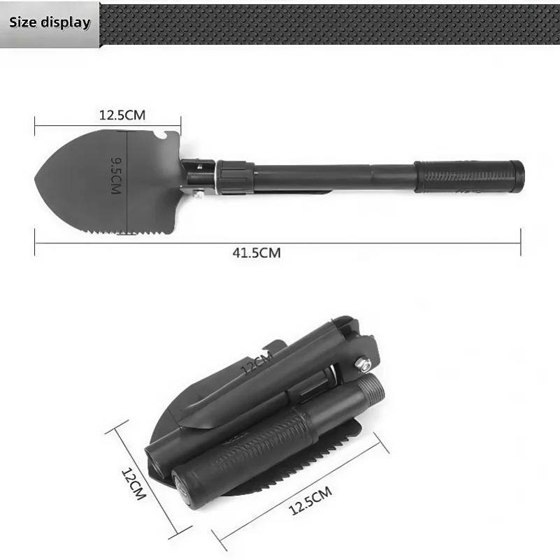 Multifunctional Camping Outdoor EDC Shovel Portable Folding Tactical Spade Survival Steel Shovel For Garden Engineers Shovel