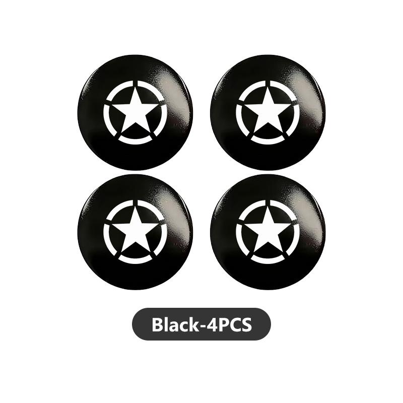 For Jeep 4pcs 3D Car Logo Wheel Center Hub Cap Dust-proof Badge Sticker Grand Cherokee Wrangler JK Renegade Gladiator Compass