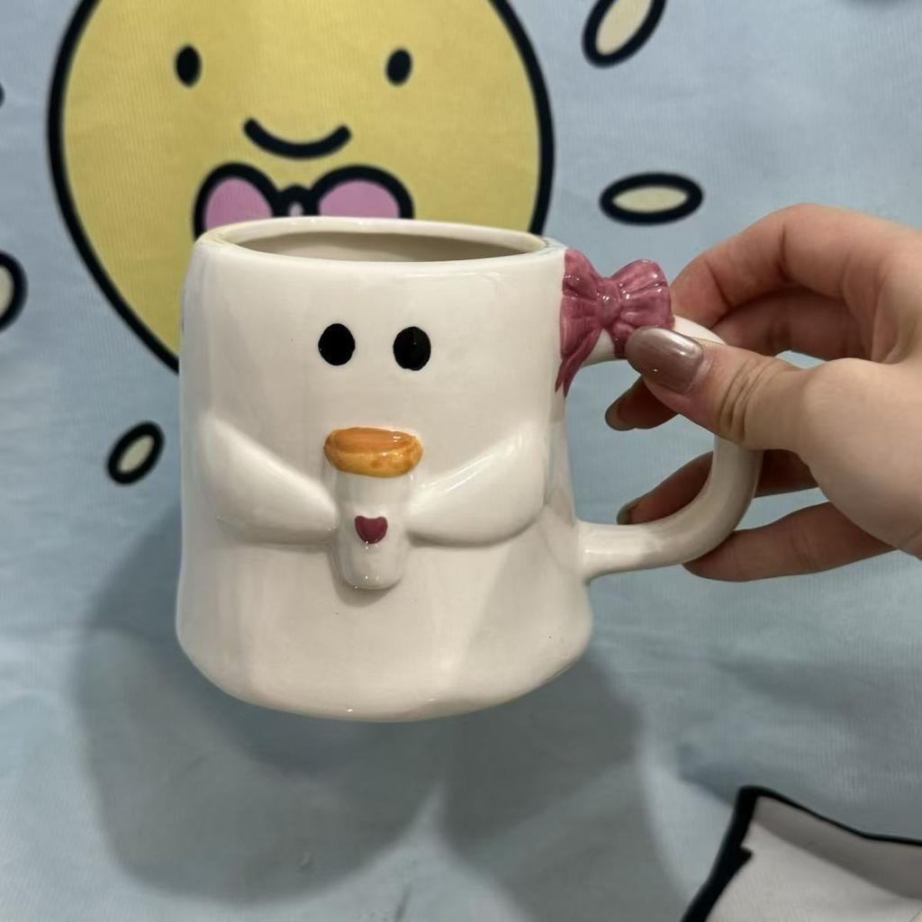 Halloween Mugs, Ceramic Cup, 3D Hand Painted Design, Large Capacity, Personality, Cartoon, Skull, Fashion Drinkware