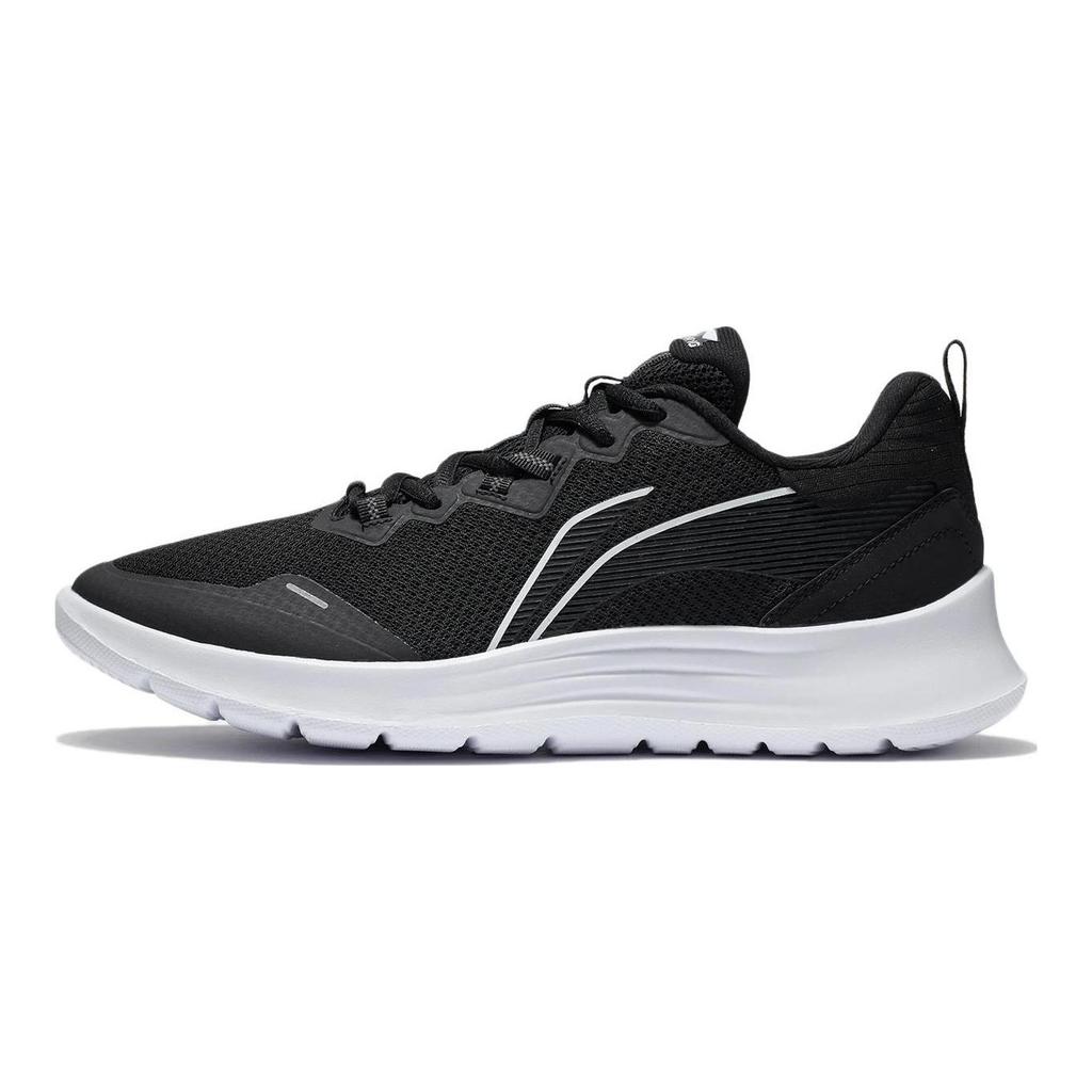 Li Ning Slip Resistant Abrasion Resistant Support Low top Casual Running Shoes Men's Black White ARST089-1
