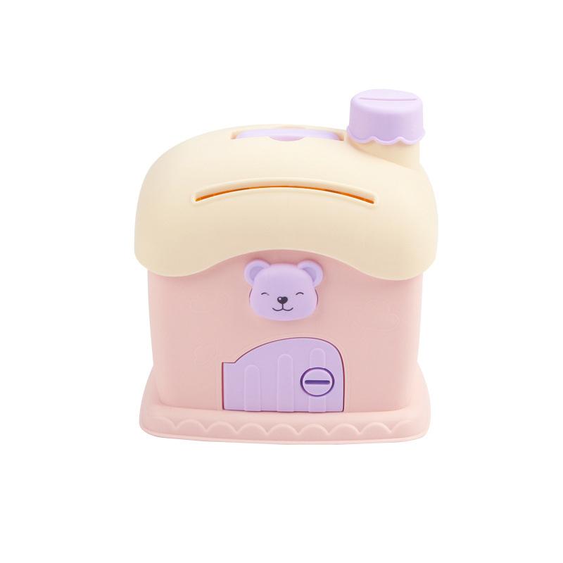 

Милая копилка в виде медвежонка, мультяшная квадратная с замком и ключом, милая копилка в виде грибного домика, детская мультяшная копилка для монет, детская игрушка розовый