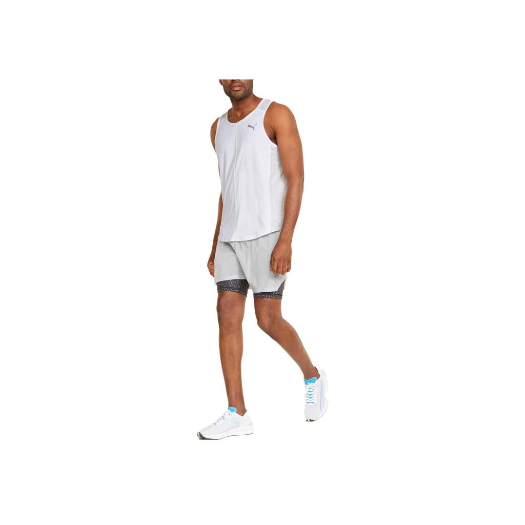 PUMA Solid Color Fitness Sports Round Neck Sleeveless Vest Men tops White 521672-02