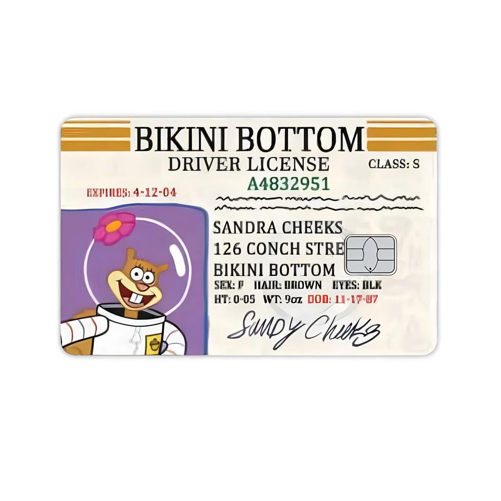 Name Spongebob Card Sticker Diy Kawaii Decor Exquisite Bank Cards Student Study Supplies Decals Patch Documents Birthday Gift