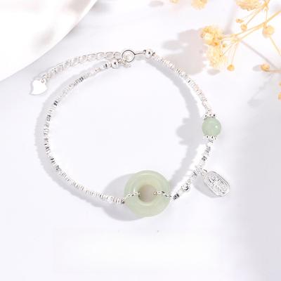 Hetian Jade Lucky Nefu Ping An Bracelet Women's Guochao New Chinese Round Bead Bracelet Jewelry