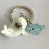 3D Cartoon Sea Lion Keychain Resin Key Holder Cute Animal Keyring  For Young Girls