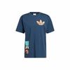 Tie-Dye Print Logo Crew Neck T-Shirt for Men, Navy Blue