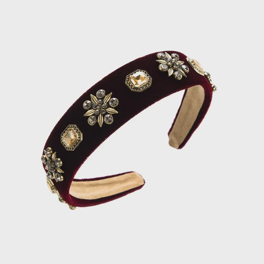 Elegant Retro Rhinestone & Pearl Wide-Brim Headband