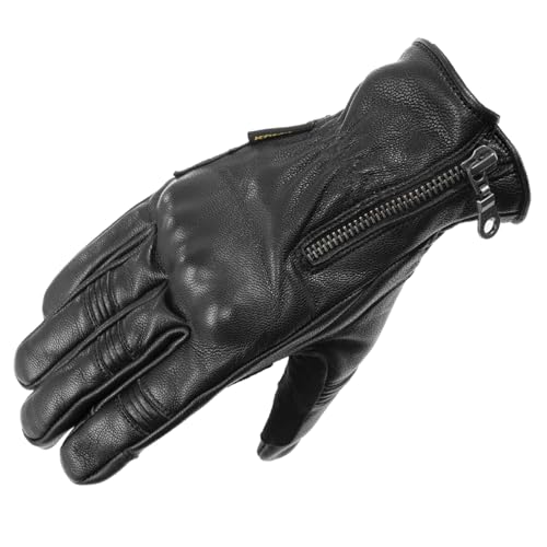 KOMINE GK-263 Motorcycle Leather Gloves, Black, Size L