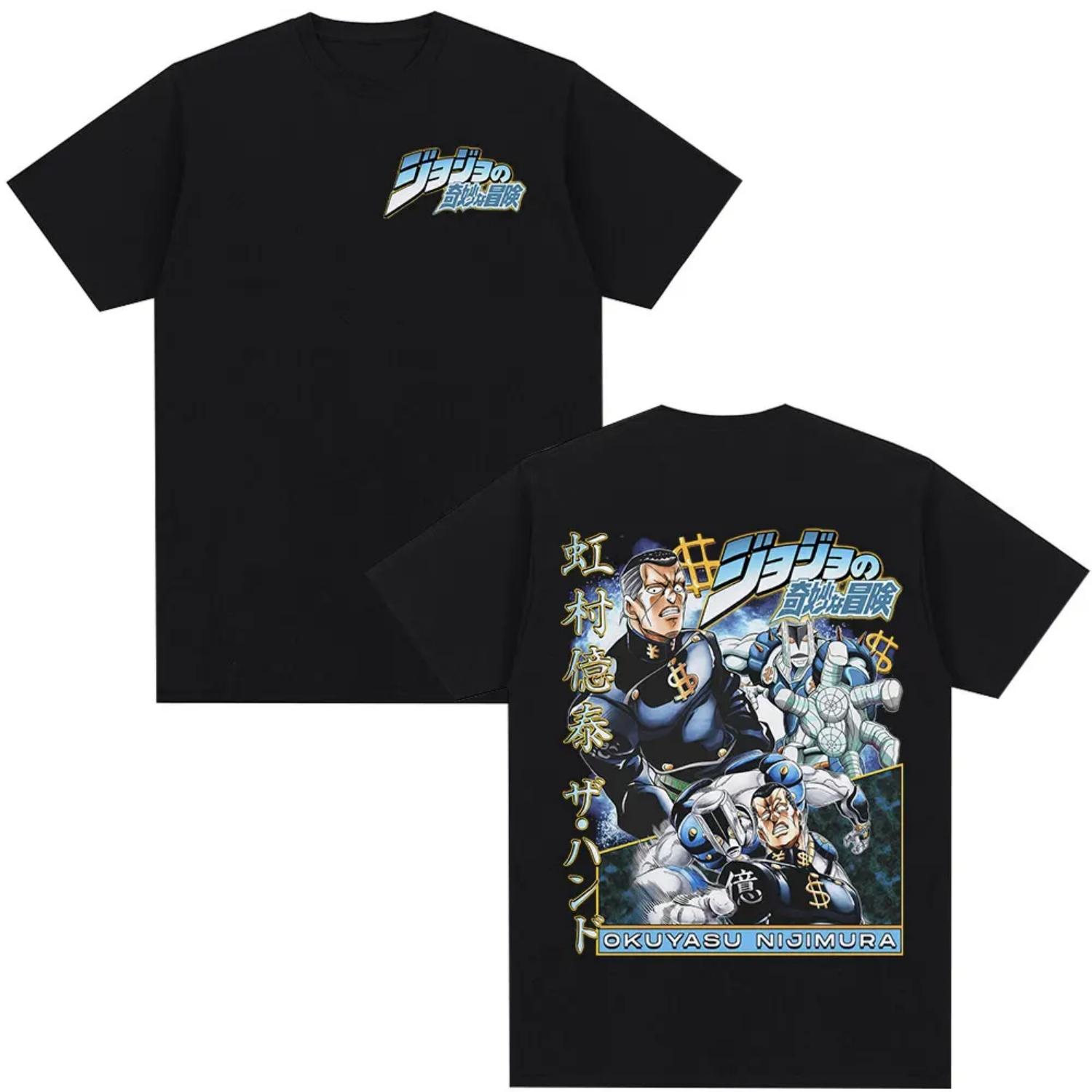 

2026 New Anime JoJo Bizarre Adventure Okuyasu Nijimura Men Women Cotton Fashion Oversized Short Sleeves Parent-child T Shirt S