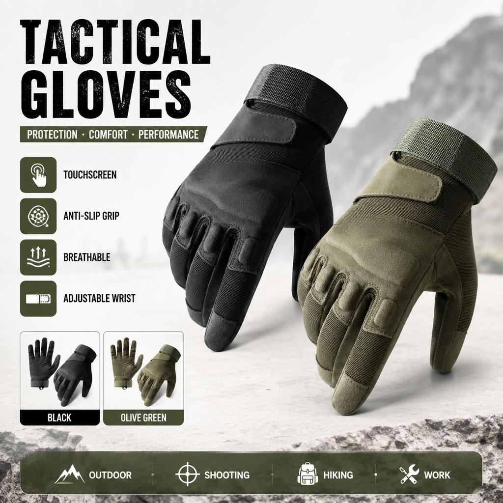 Gloves Touchscreen Anti-Slip Breathable Military Outdoor Work Motorcycle Hiking Riding Full Finger Protective Gloves