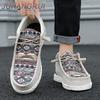Neue Herren Ethnische Stil Freizeit Schuhe Leinen Canvas Gehen Trendige Schuh Freizeit Atmungsaktiv Flache Sohle Schuh Leichte Loafer Schuh
