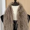 Women Scarf Solid Color Imitation Turkey Feathers Long Scarf Autumn Winter Warm Scarf Daily Party Street Wear
