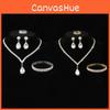Wedding Jewelry Set With Heart Pendant And Box Chain For Brides