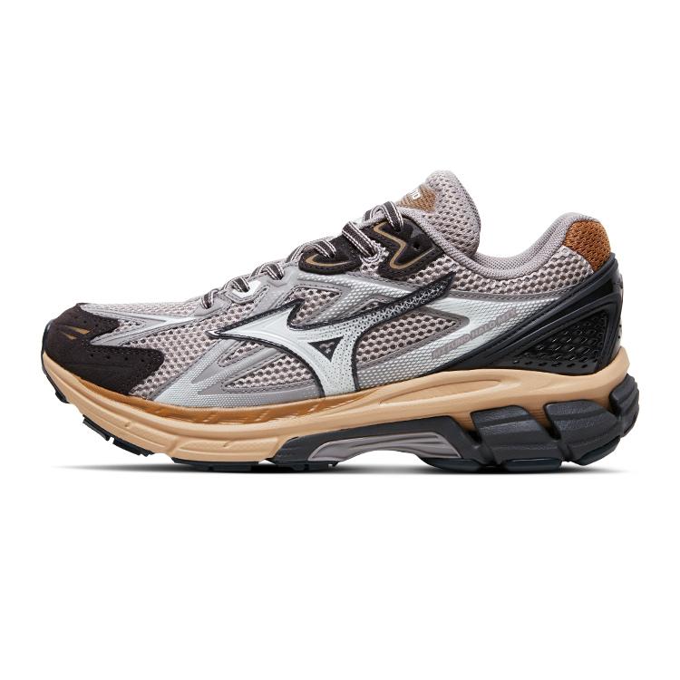 Mizuno Halo Mix Comfortable Trendy Non-Slip Wear-Resistant Breathable Low-Top Running Shoes Unisex sneaker Bean-Paste-Gray D1GH240809 44