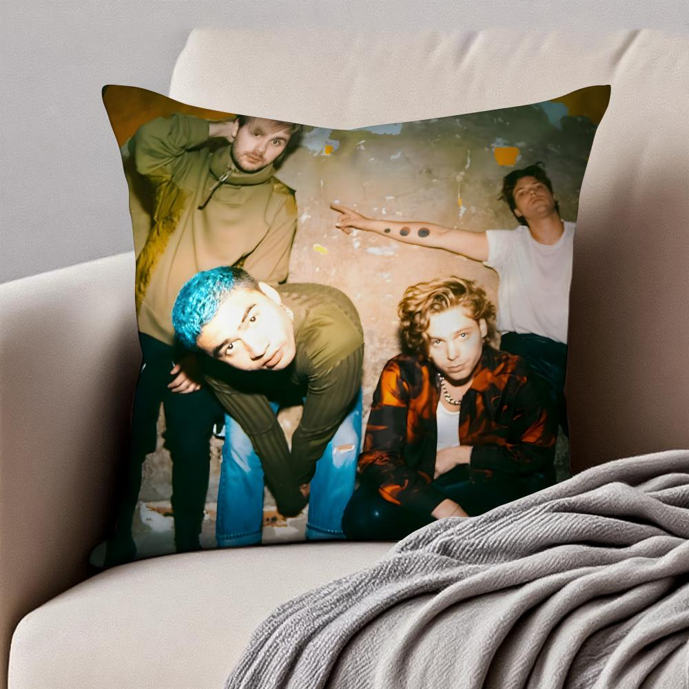 Pop Punk Australian Band 5 S-Seconds Of Summer Cushion Cover Pillowcase Anti-Dustmite Invisible Zipper Short Plush Sofa Cushion