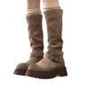 Retro Simple Tall Tube Versatile Comfortable Fashion Boots Women's Autumn and Winter Fashion Maillard Thick-soled Knee Boots