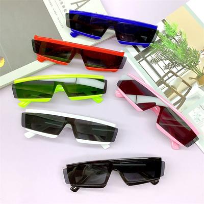 Kids Fashion Sunglasses One-Piece Irregular Frame Sun Glasses Boys Girls Outdoor Traval Uv400 Protection Sunshade Goggles