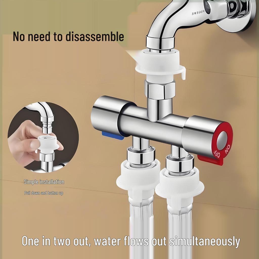 Dual-Outlet Washing Machine Faucet Diverter Valve for Easy Water Distribution
