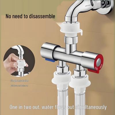 Dual-Outlet Washing Machine Faucet Diverter Valve for Easy Water Distribution