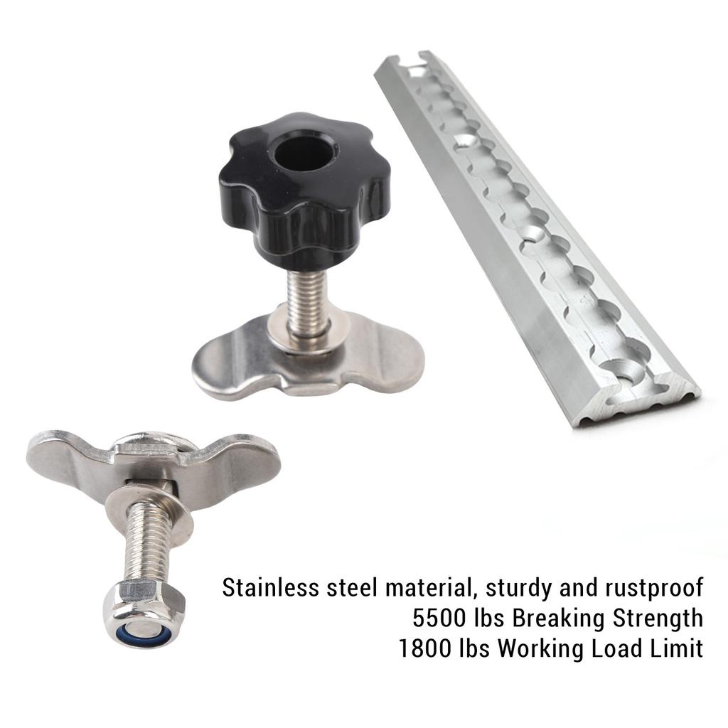 L Track Stud Nut Fittings Double Lug Threaded Studs Secure Locking Convenient Use M8x35mm Sturdy Rustproof for Pickup RV ATV