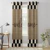 Lattice Wood Grain Retro Window Curtains Home Decor Living Room Curtains Bedroom Curtains Kitchen Door Drapes