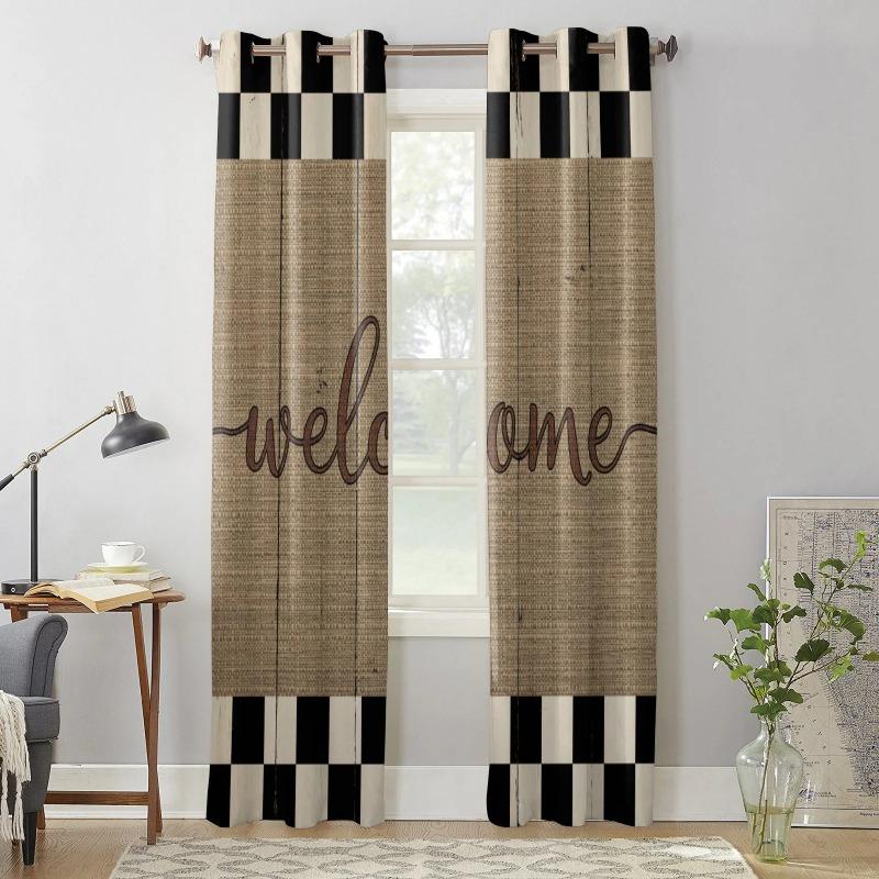 

Решетчатые шторы с текстурой дерева в стиле ретро, домашний декор, шторы для гостиной, шторы для спальни, кухонные шторы для двери 135W x 60H(cm)