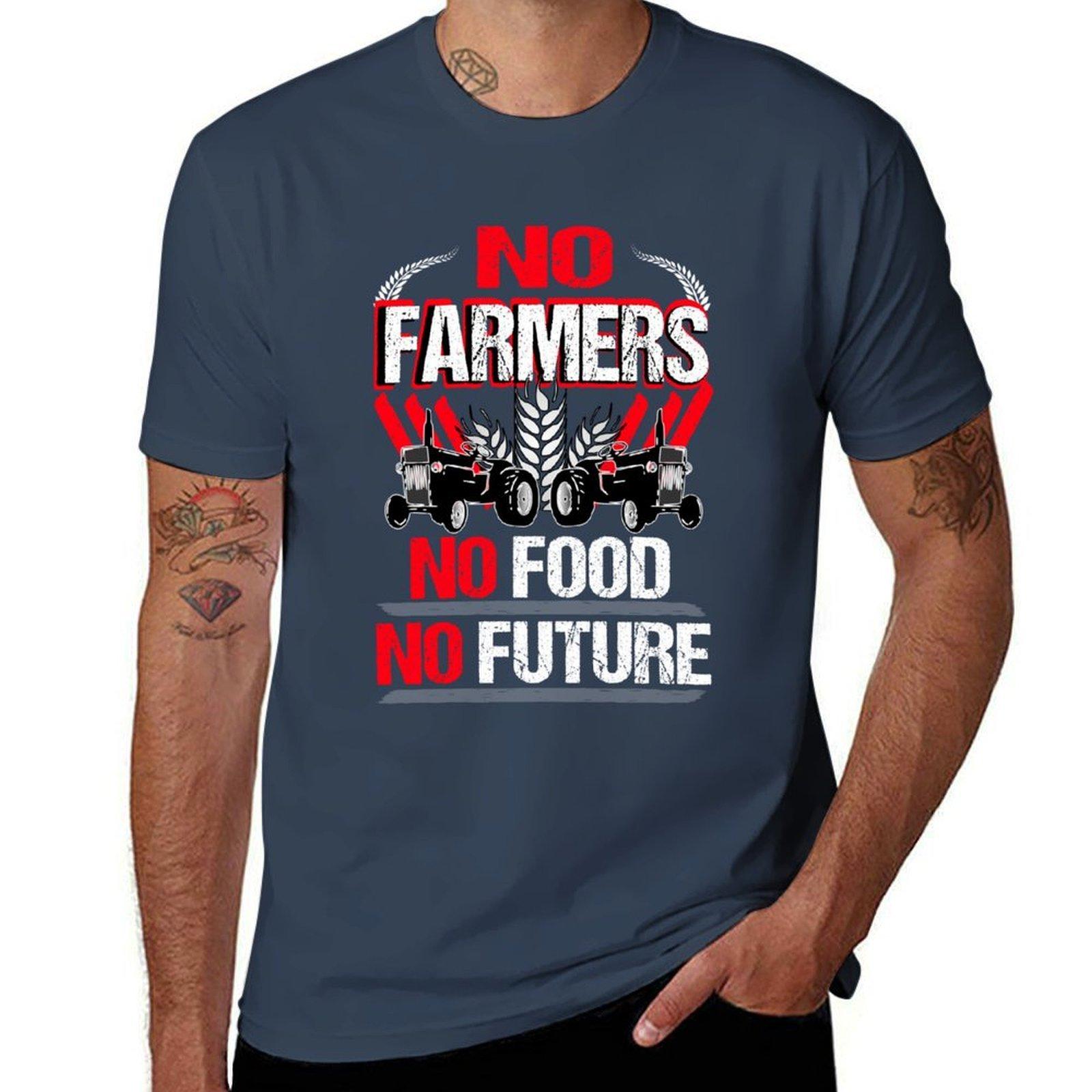 No Food Future Farmer Farmers Demo Demonstration No Farmers No TShirt Comfortable Work Wear Tee S