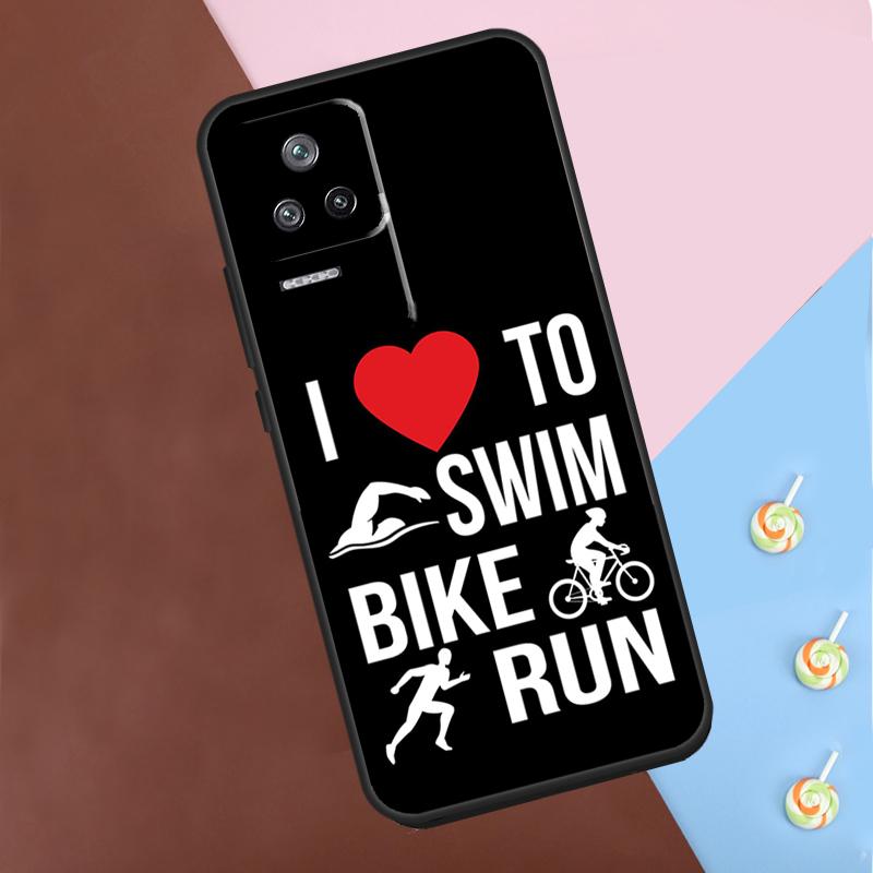 Swim Bike Run Triathlon Case For Xiaomi 13T Pro 14 12T 11T 12 13 Lite POCO F5 X3 X4 X5 X6 Pro M6 F3 F4 M5s Cover