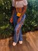 Distressed Sexy Hot Girl Street Trendsetter Slim Ripped Washed Denim Pants for Women