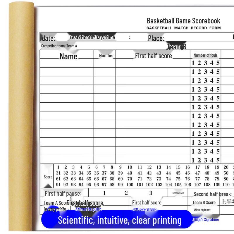 LISM Basketball & Volleyball Game Score Sheets (2 Pcs)
