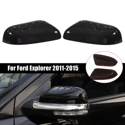 For Ford Explorer 2011 2012 2013 2014 2015 ABS Car Rearview Side Mirror Cover Wing Cap Exterior Door Trim Adhesive Sticker Parts