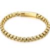 6MM Chain Men's Bracelet Man Gold Color Stainless Steel Boys Bracelets for Women On Hand Mannen Armband Jewellery Accessories Adjustable