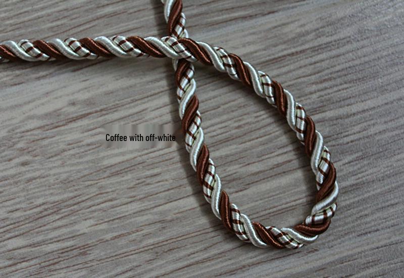 6mm-8mm Colored Decorative Three-Strand Cushion Bolster Rope for Sofa and Curtains