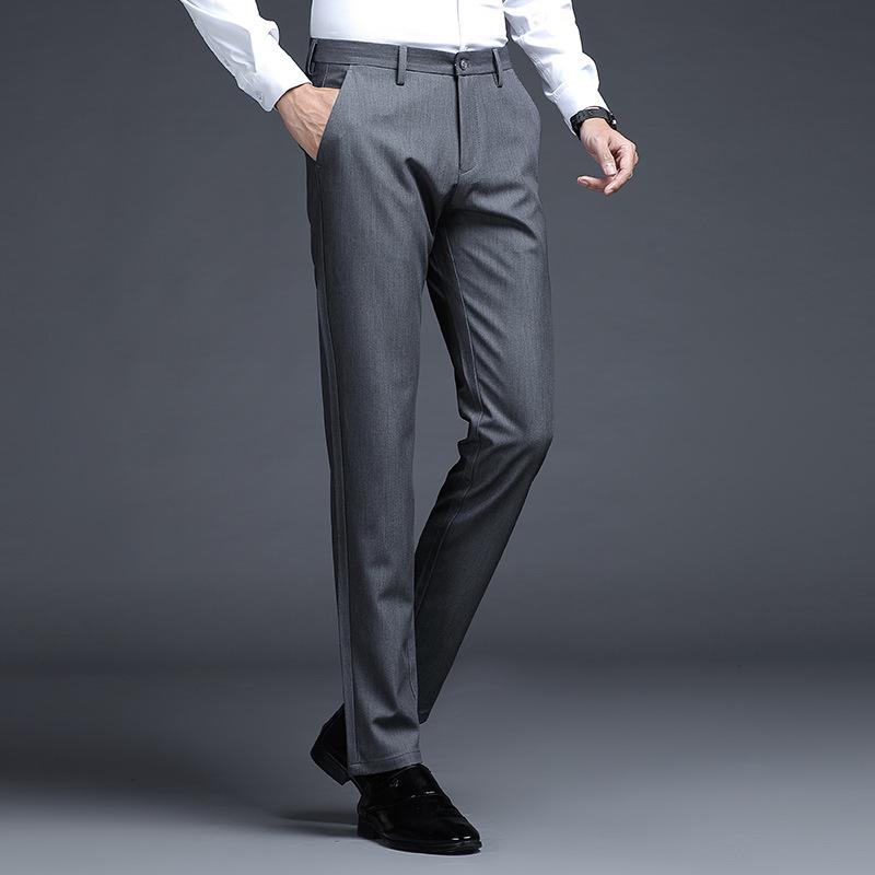 Men's Straight-Leg Casual Business Dress Pants - Breathable and High-Quality