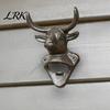Retro Bottle Opener Elk Cow Head Opener, Wall Mounted Beer Cap Heavy Duty Cast Iron Remover, Rustic for Home Bar, Industrial Decor