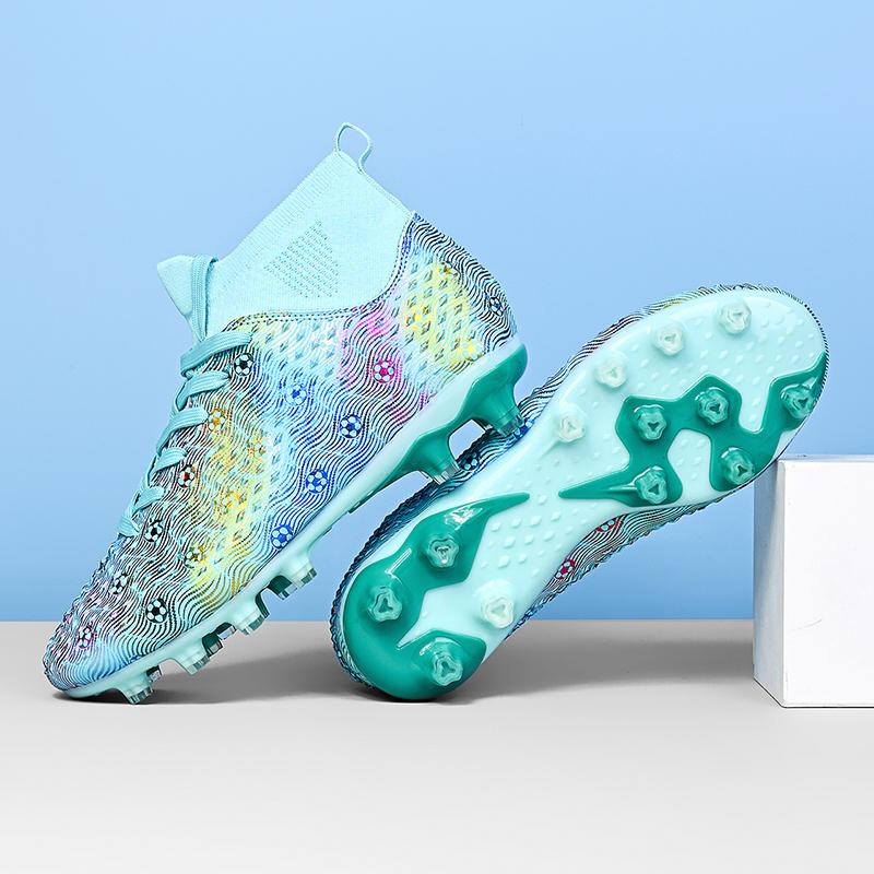 2024 Sapatos de futebol masculinos tamanho grande ultraleve chuteiras de futebol tênis para meninos antiderrapantes AG/TF chuteiras de futebol botas de tornozelo unissex