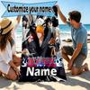 Custom Name Personalized BLEACH Print Beach Towel, for Trip Camping Beach Party Home Decor, Birthday Gift for Family & Friends