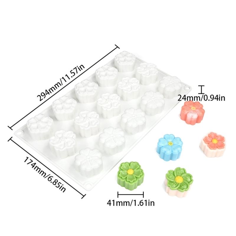 15 Unit Flower Cake Mold For Baking Crafts Heatproof Dishwasher Safe Quick Demolding 55KF