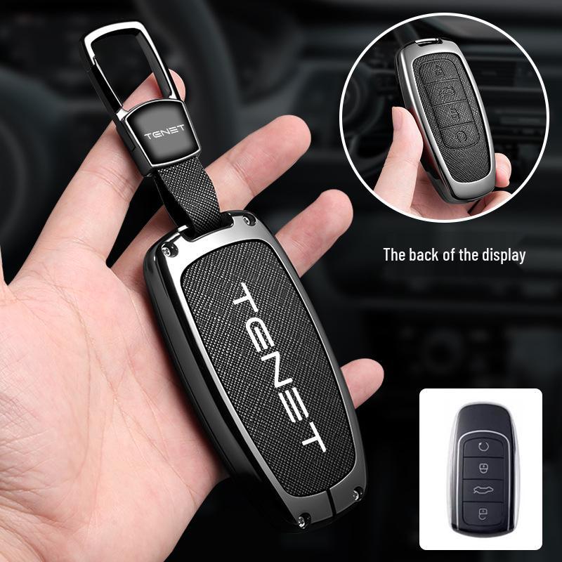 Luxury Drop-proof Anti-lost Key Case for Tenet Tianneng T4, T7, T8, T9 Car Locks - Simple and Stylish Design for Men