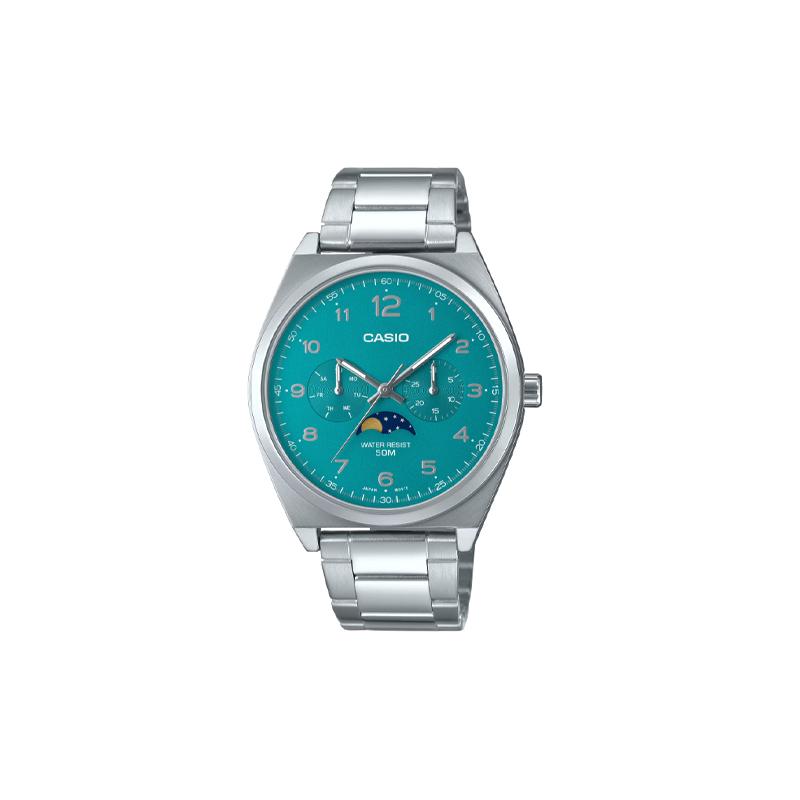

Casio STANDARD series 50 meters waterproof quartz movement stainless steel strap Japanese and Korean watch 40mm men s watch green dial MTP-M300D-3AV зелёный
