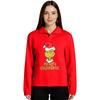 Women's Stand-up Collar Long-sleeved Pullover Top, Christmas Print Sports Top