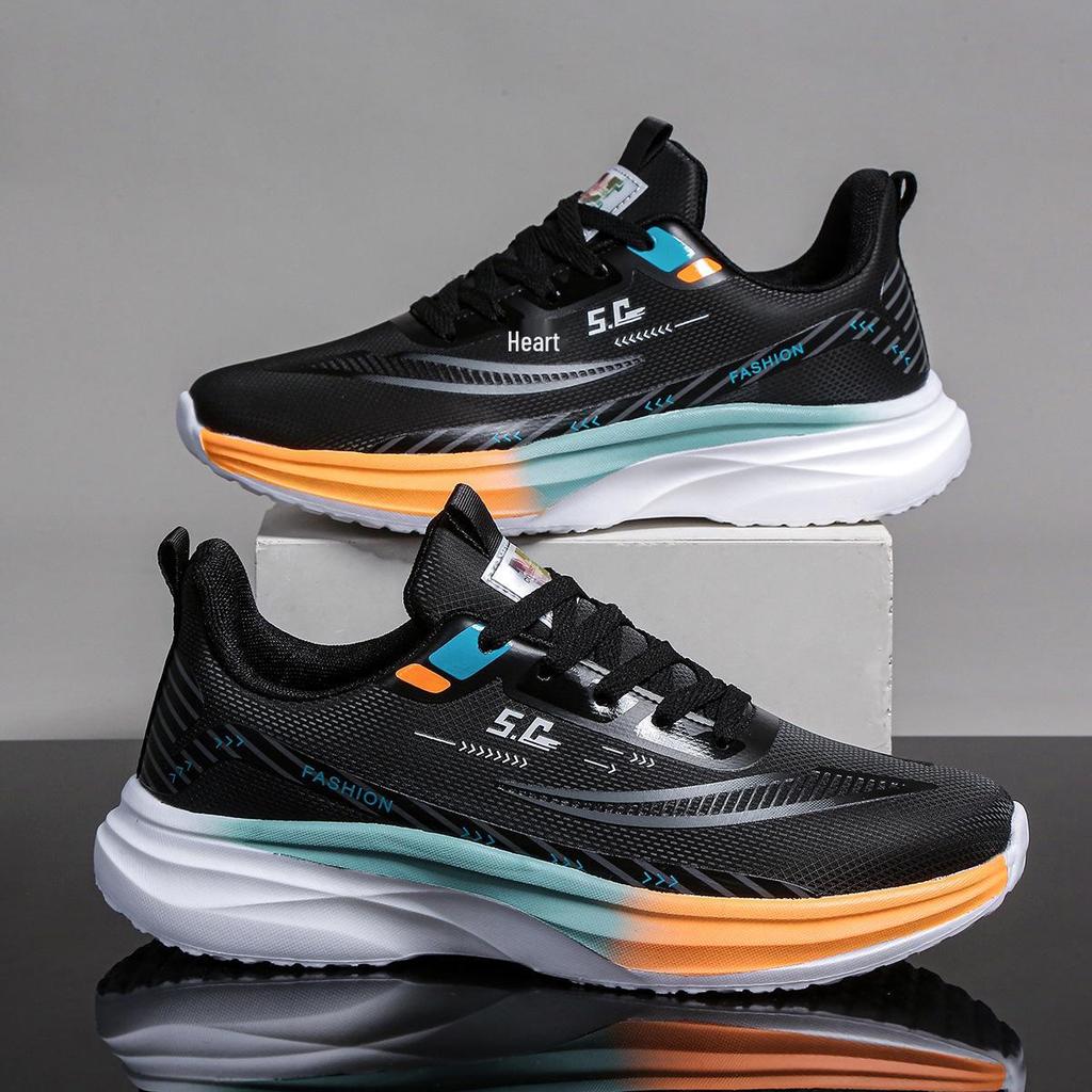 2025 Men's Summer Running Shoes - Trendy Thick Sole, Breathable Ice Silk Mesh Sneakers, Perfect for Travel