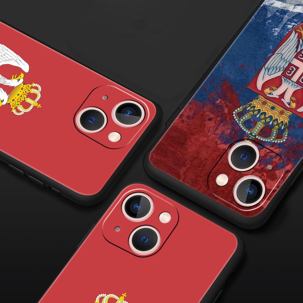 Serbia Flag Badge Phone Case For iPhone 16e 15 14 13 12 11 Pro Max XS X XR SE 7 8 Plus Shell iPhone 16 Soft TPU Cover