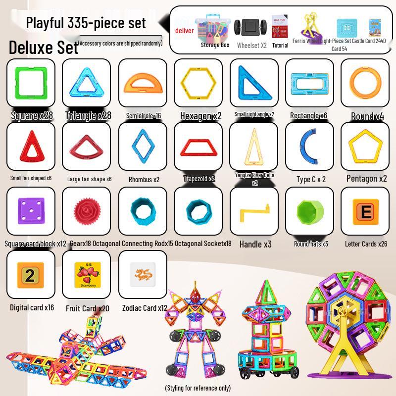 Large Magnetic Building Tiles Set for Kids - Educational Suction Magnet Blocks