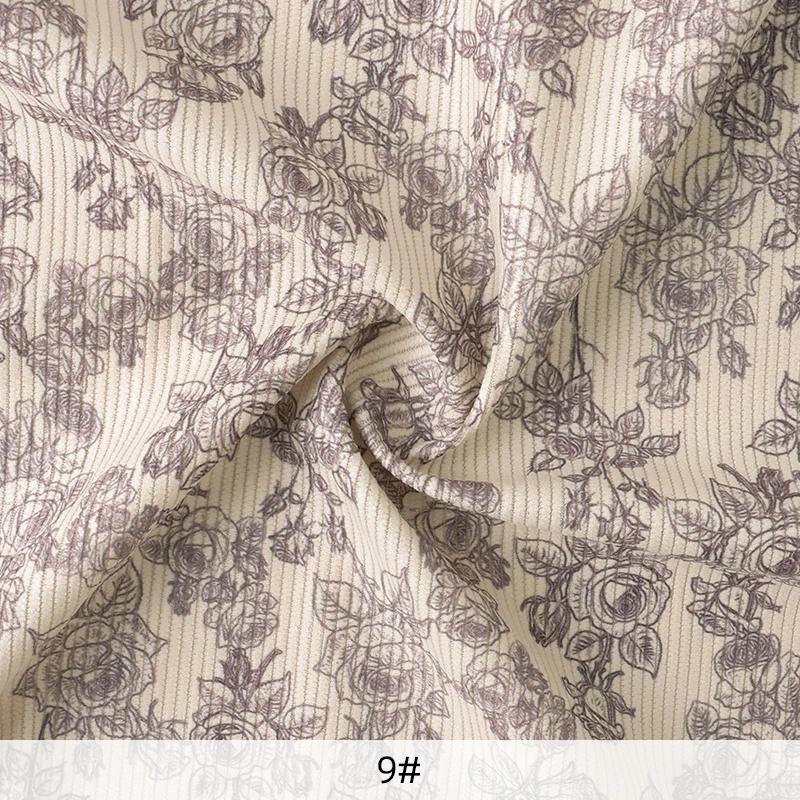 Corduroy Fabric Printed Stripe For Sewing Garment Shirts Romper Dress Jackets Sofa Throw Pillow DIY Clothes Cloth 0.5/1/2 Yard