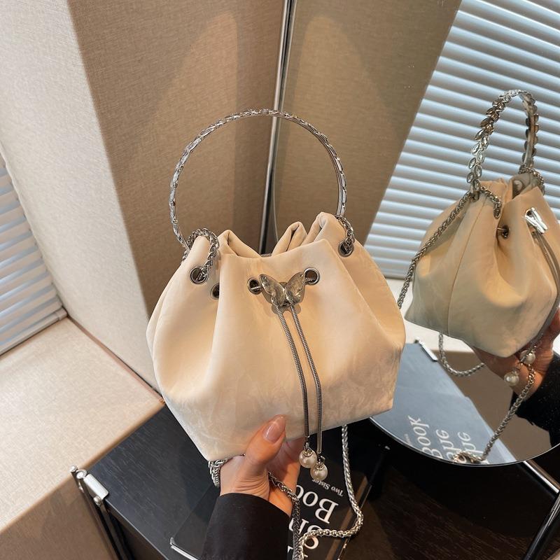 Textured Small Bag Women's Autumn and Winter New Portable Bucket Bag Premium Chain Messenger Bag